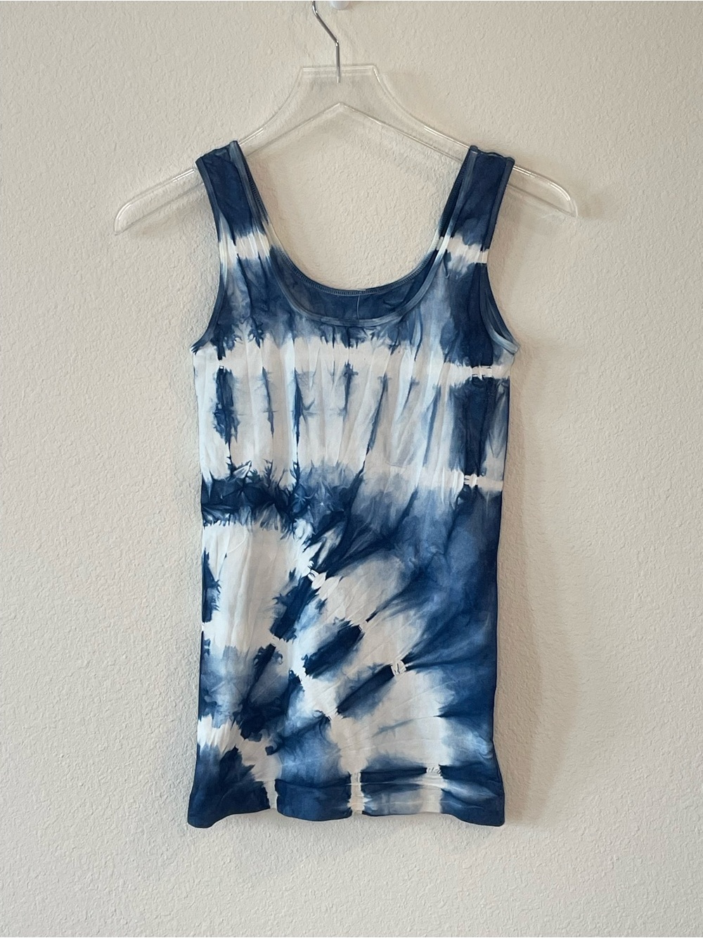 Soft Surroundings Navy and White Tie-Dye Tank Top NWT